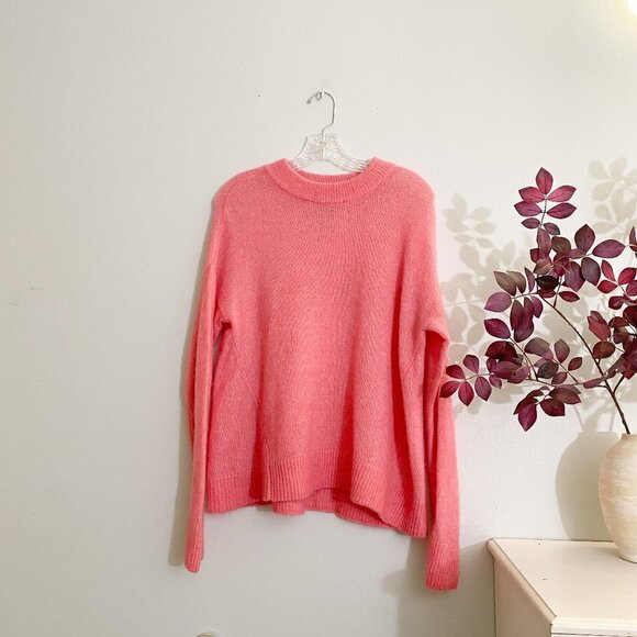 🦋 H&M Hot Pink Knit Pullover Sweater Top Small - Picture 2 of 5